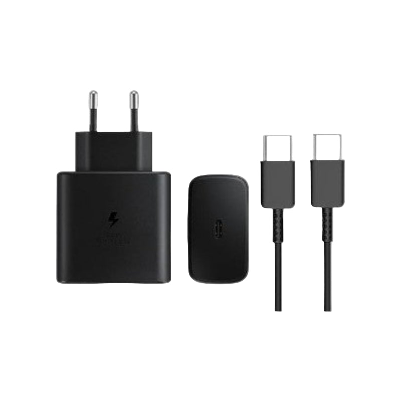 USB-C 45W Fast Charger + 1m Type-C to Type-C Cable Detachable Adapter – Black