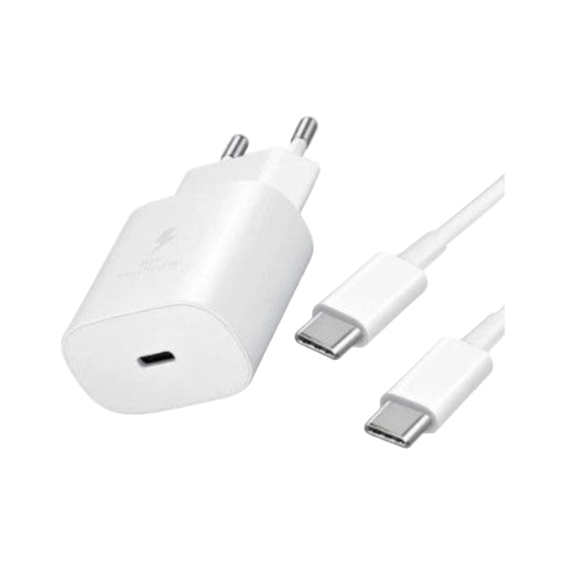 Type-C to Type-C Fast Charger with Detachable Cable – White